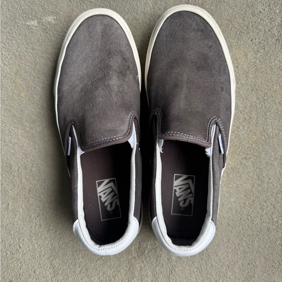 Vans Shoes - Vans Women's Gray Slip-On Suede Leather Sneakers Size 10